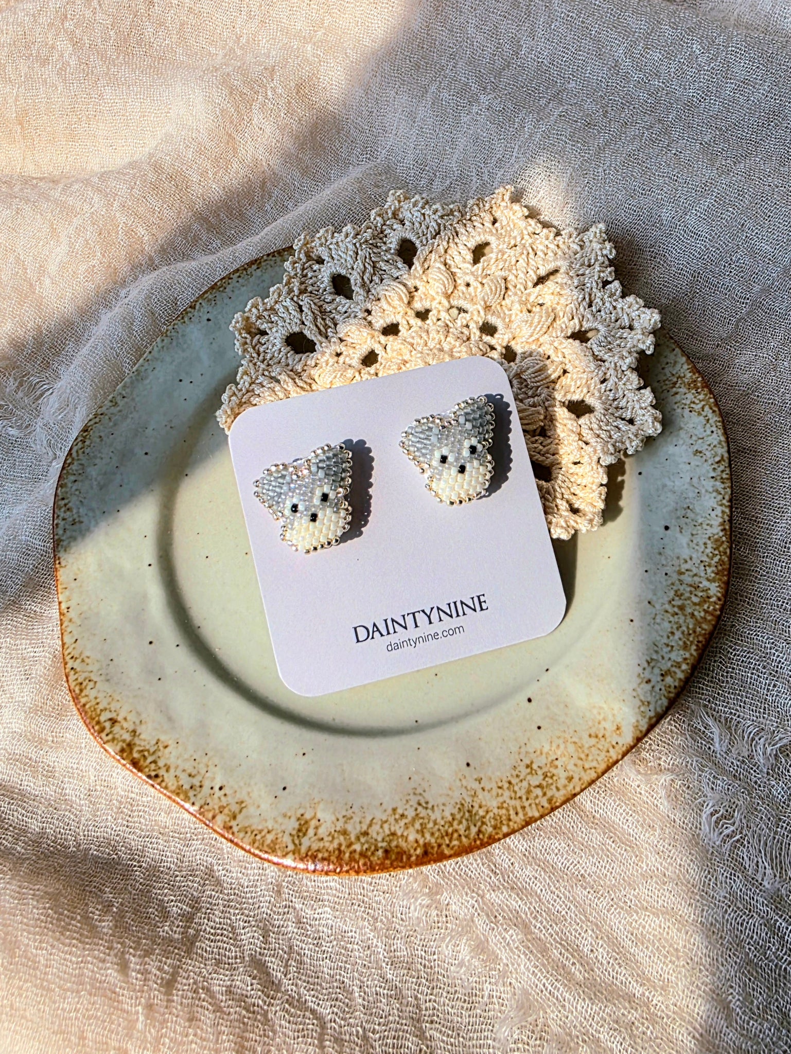 Schnauzer stud earrings on card