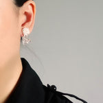 Sereia Quartz Earrings in White Model