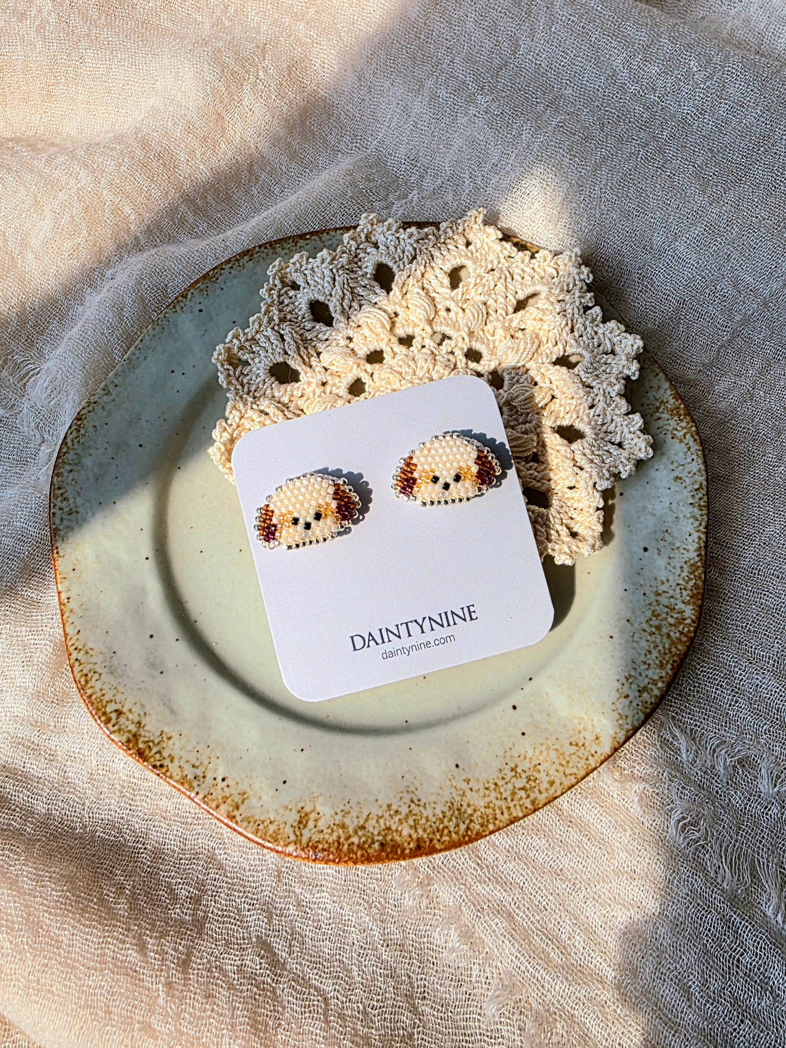Shih tzu stud earrings on card