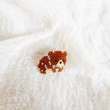 Small Brown Bear Loaf Brooch Pin Front