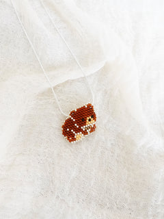 Small Brown Bear Loaf Necklace Left