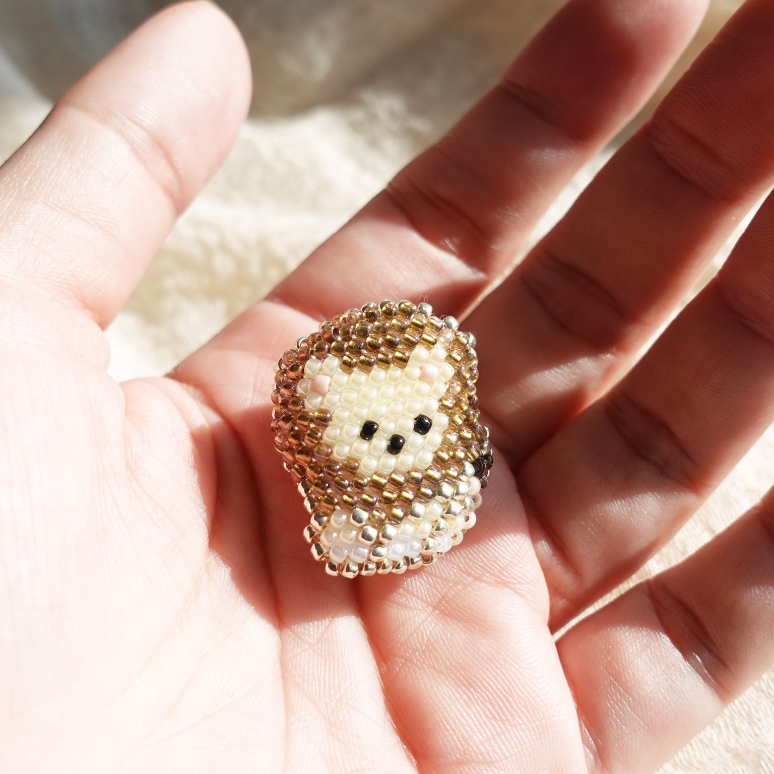 Small Lion Brooch Pin Held