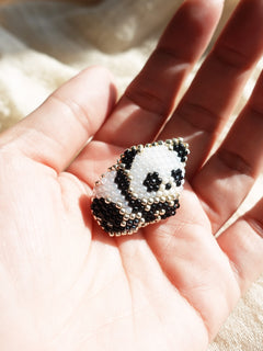 Small Panda Loaf Brooch Pin Held