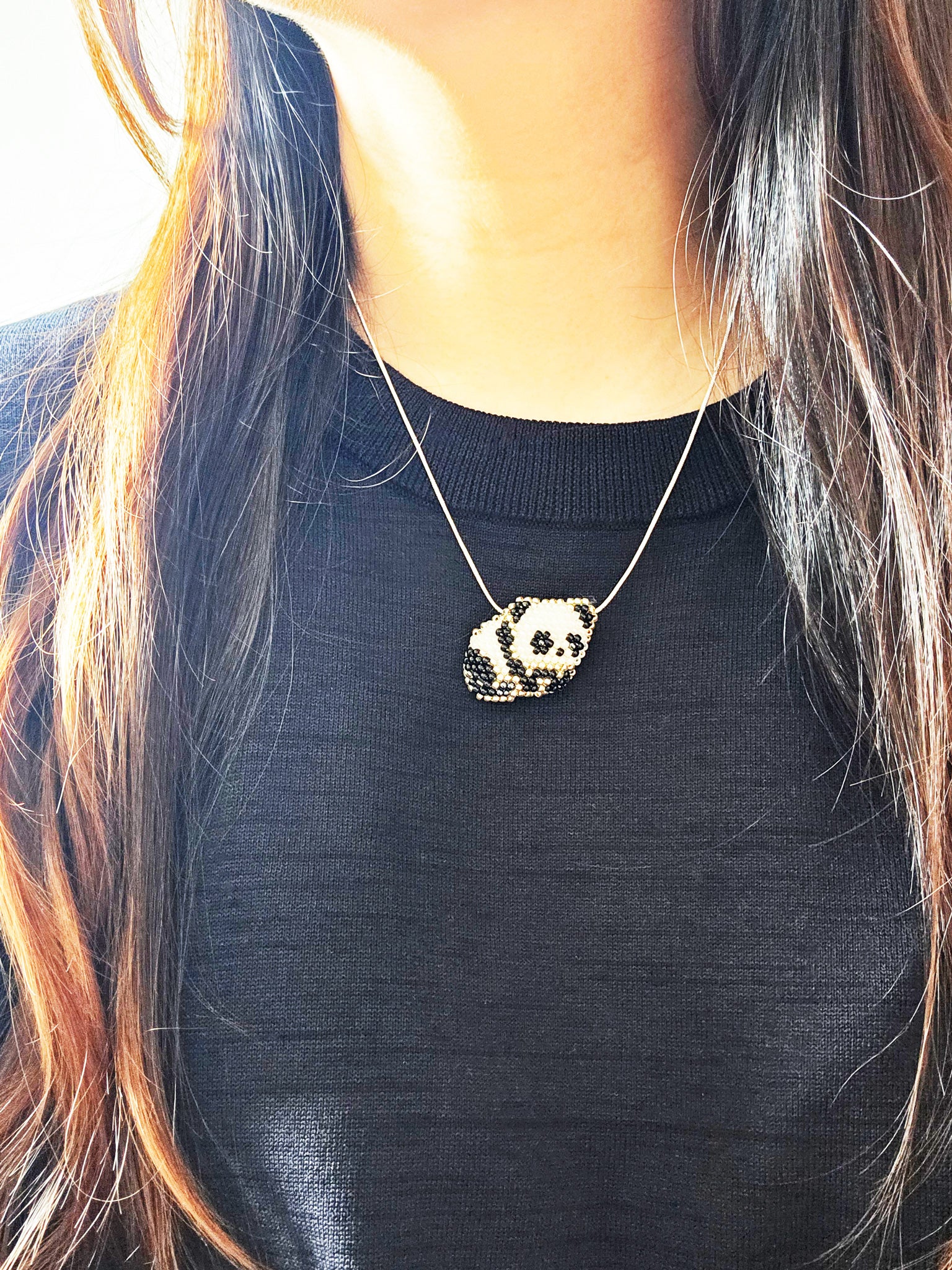 Small Panda Loaf Necklace Model