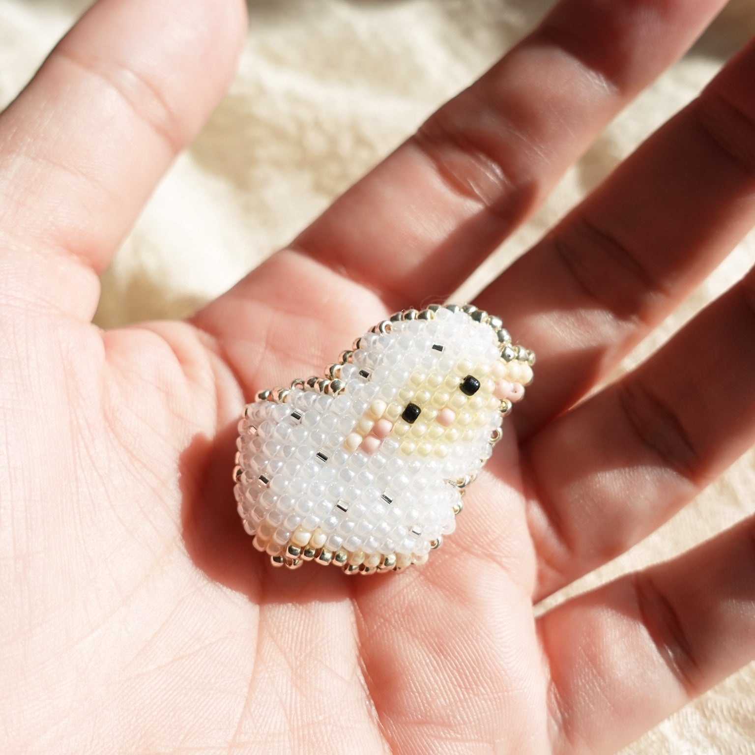 Small Sheep Brooch Pin Held