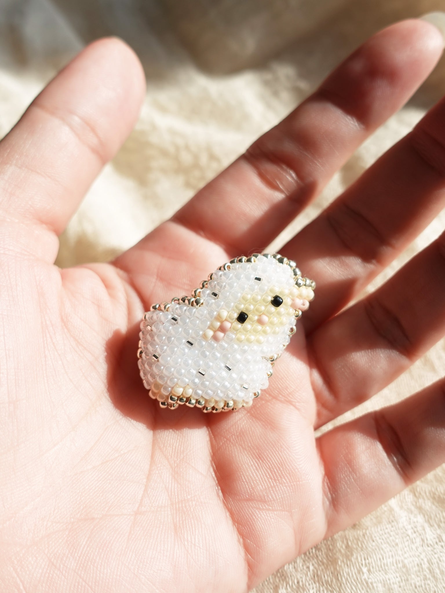 Small Sheep Brooch Pin Held