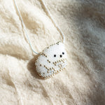 Small White Bear Loaf Necklace Left