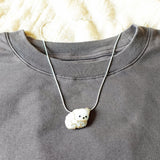 Small White Bear Loaf Necklace Shirt Top