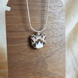 Snowshoe Cat Necklace Display Left