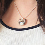 Snowshoe Cat Necklace Model Close