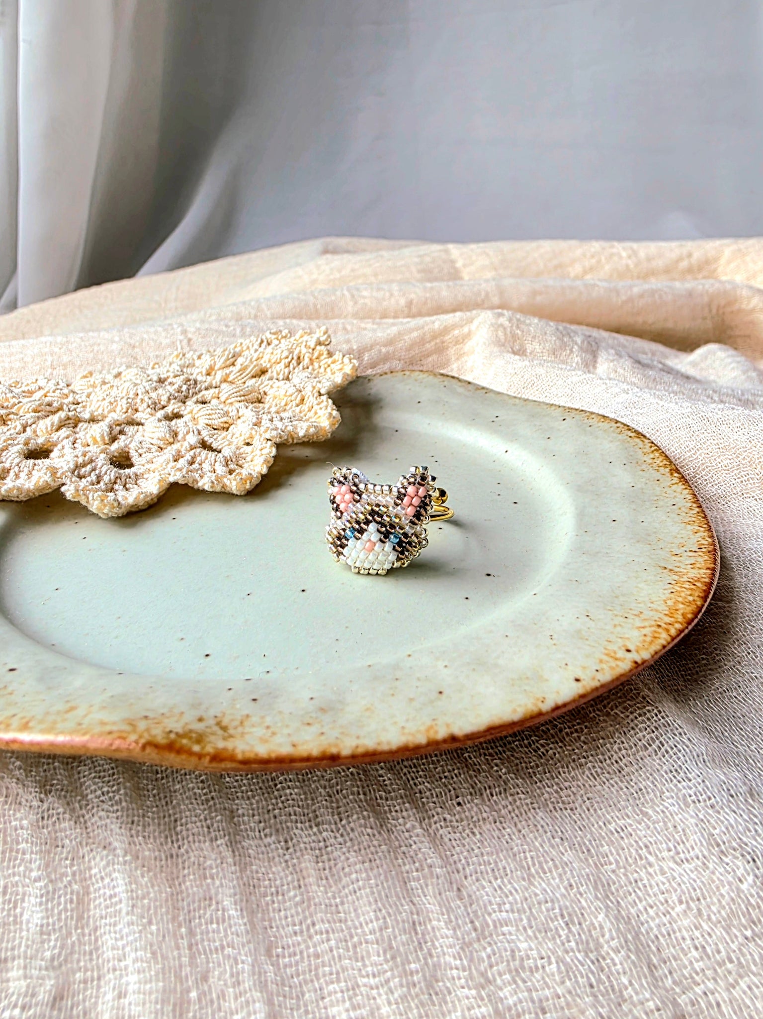 Snowshoe cat ring front