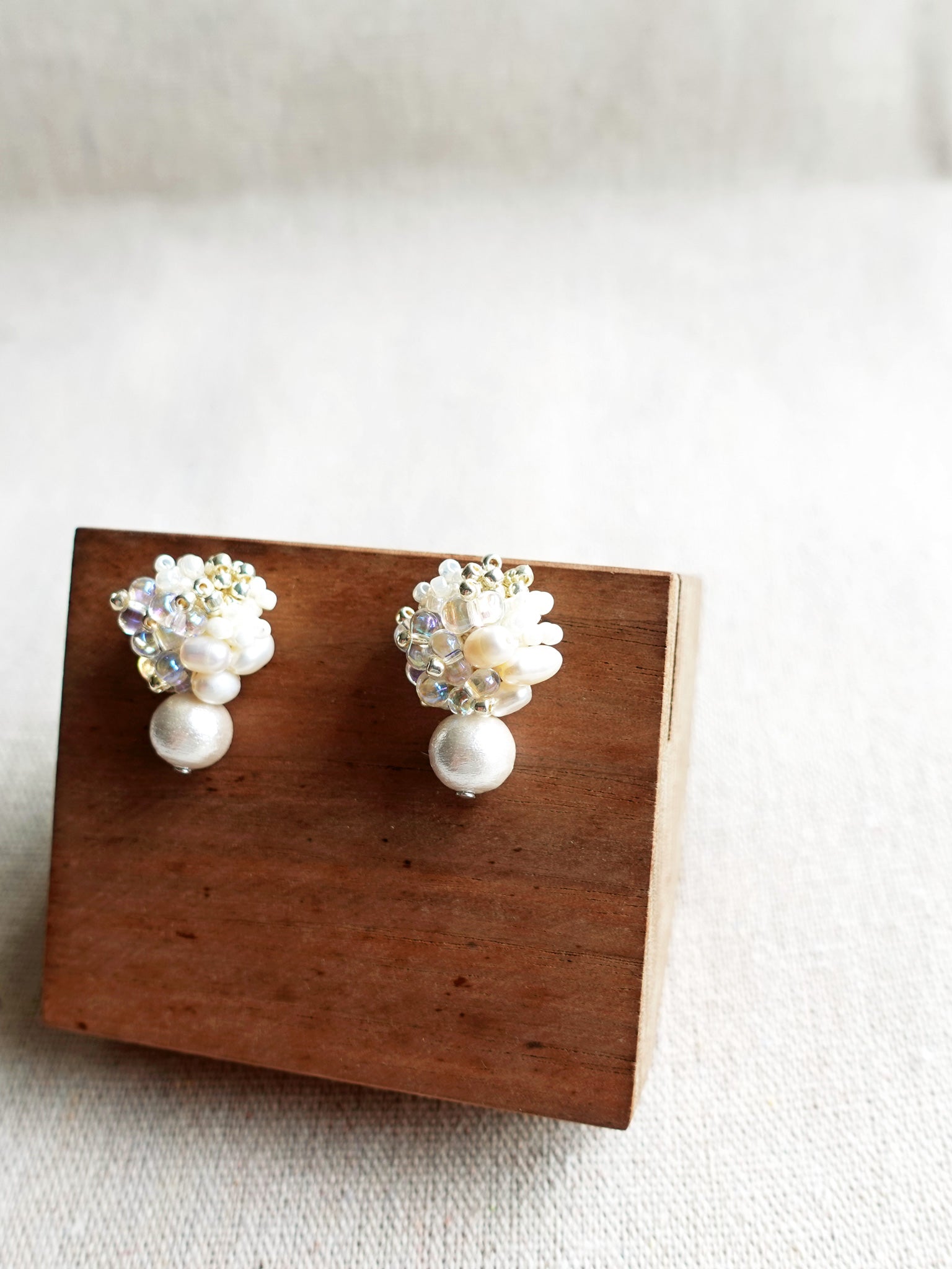 Sophia Snowball Earrings Front