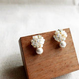 Sophia Snowball Earrings Left