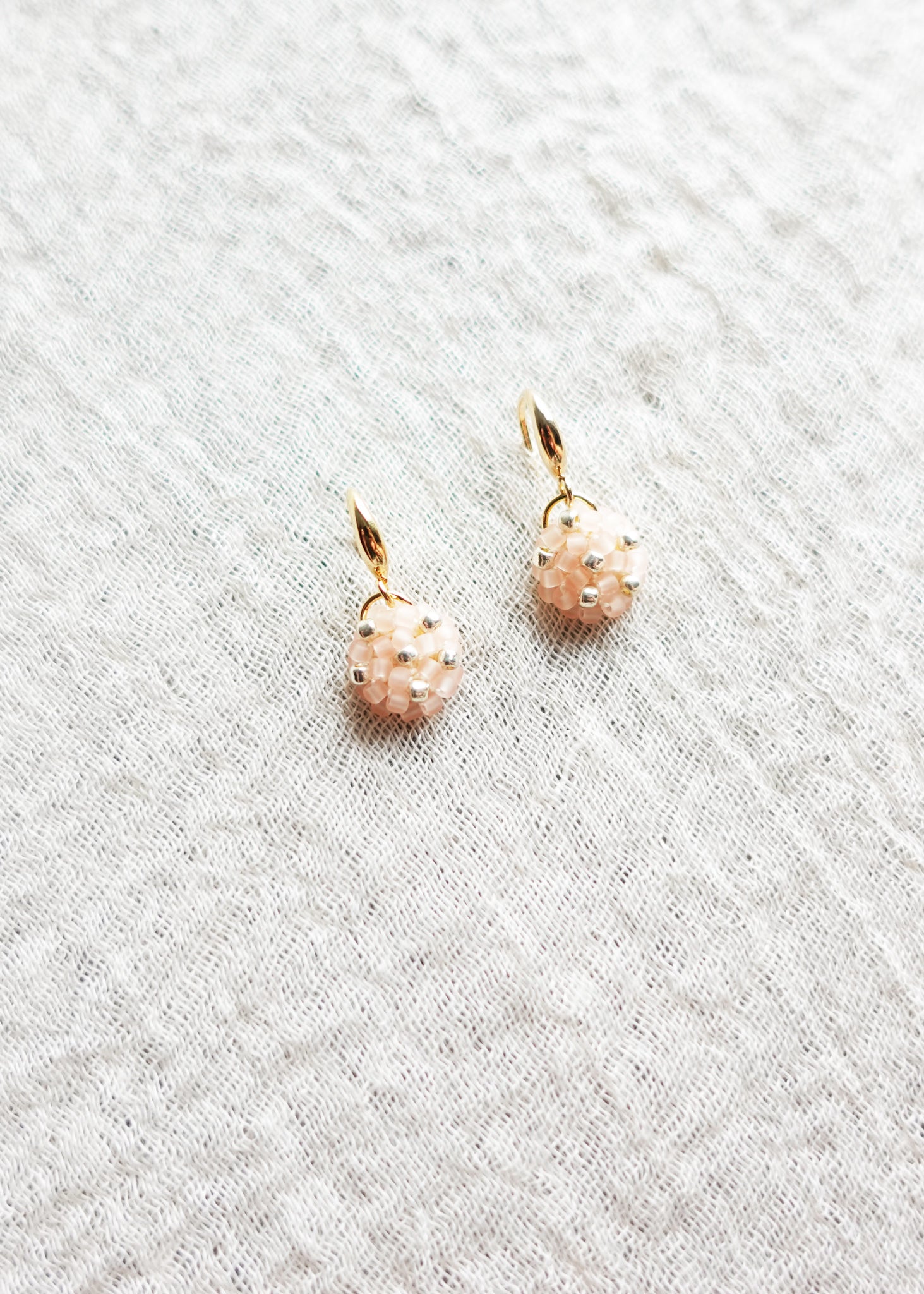 Star Dust Petite Drop Earrings in Blush Pink Bottom