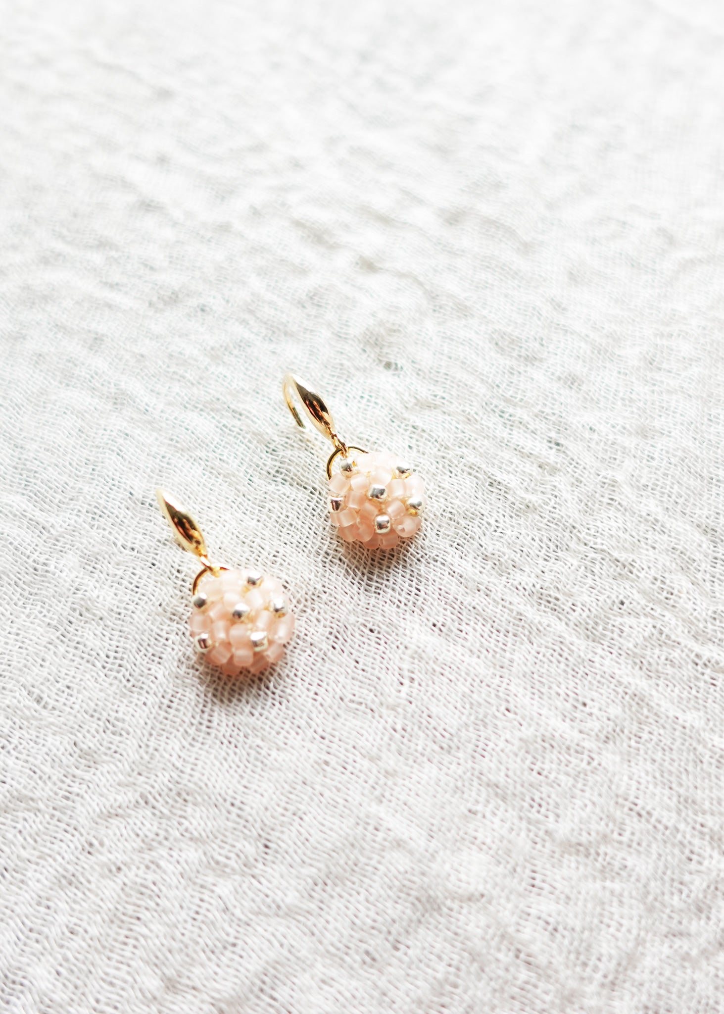 Star Dust Petite Drop Earrings in Blush Pink Right Bottom