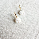 Star Dust Petite Drop Earrings in Cloud White Left Bottom