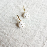 Star Dust Petite Drop Earrings in Cloud White Left Bottom