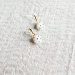 Star Dust Petite Drop Earrings in Cloud White Left Top
