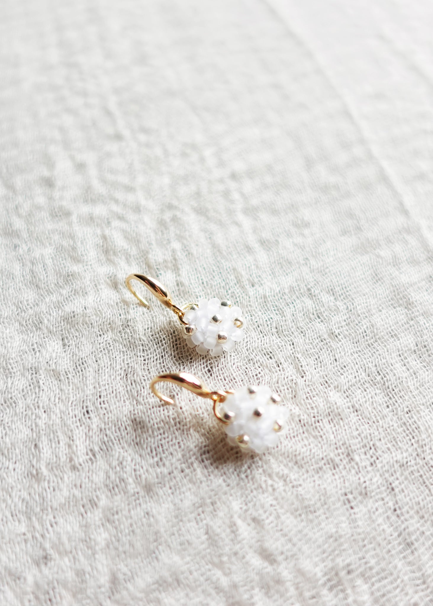 Star Dust Petite Drop Earrings in Cloud White Top