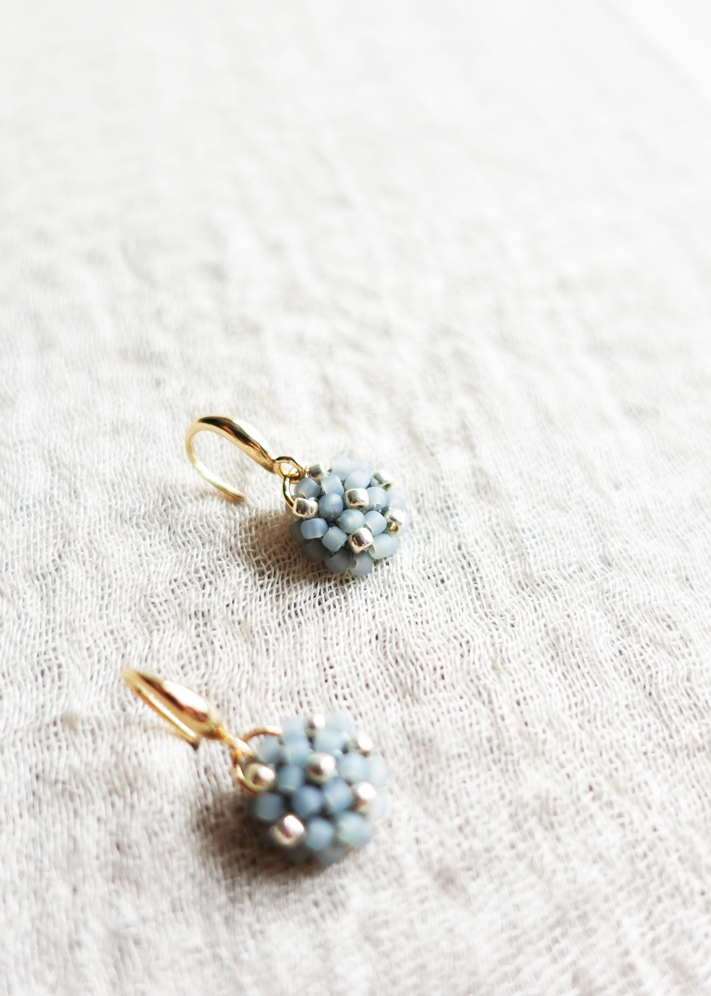 Star Dust Petite Drop Earrings in Smoke Grey Right Left