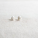 Star Dust Petite Stud Earrings in White Front