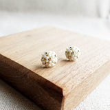 Star Dust Petite Stud Earrings in Pearl White Left