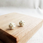 Star Dust Petite Stud Earrings in Pearl White Right