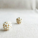 Star Dust Petite Stud Earrings in Pearl White Front