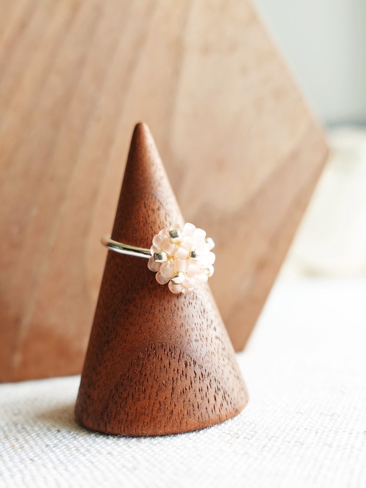 Star Dust Slim Ring in Blush Pink Left