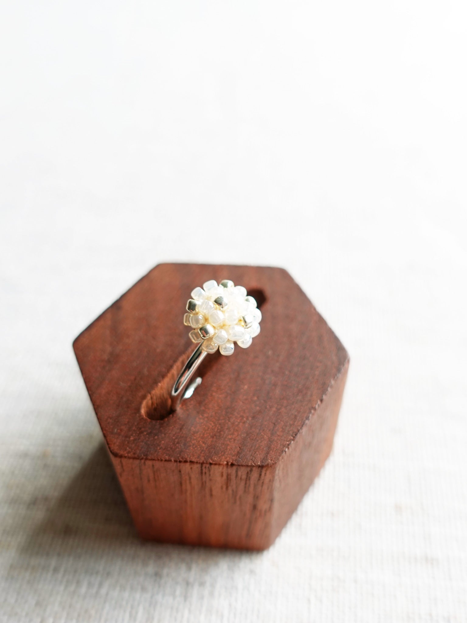 Star Dust Slim Ring in Ivory Left