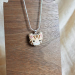 Tabby Cat Necklace in Cream Display