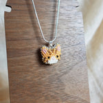 Tabby Cat Necklace in Orange Display Left