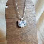 Tabby Cat Necklace in Silver Display Left