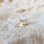 Tabby Cat Ring in Cream Right