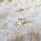 Tabby Cat Ring in Cream Right
