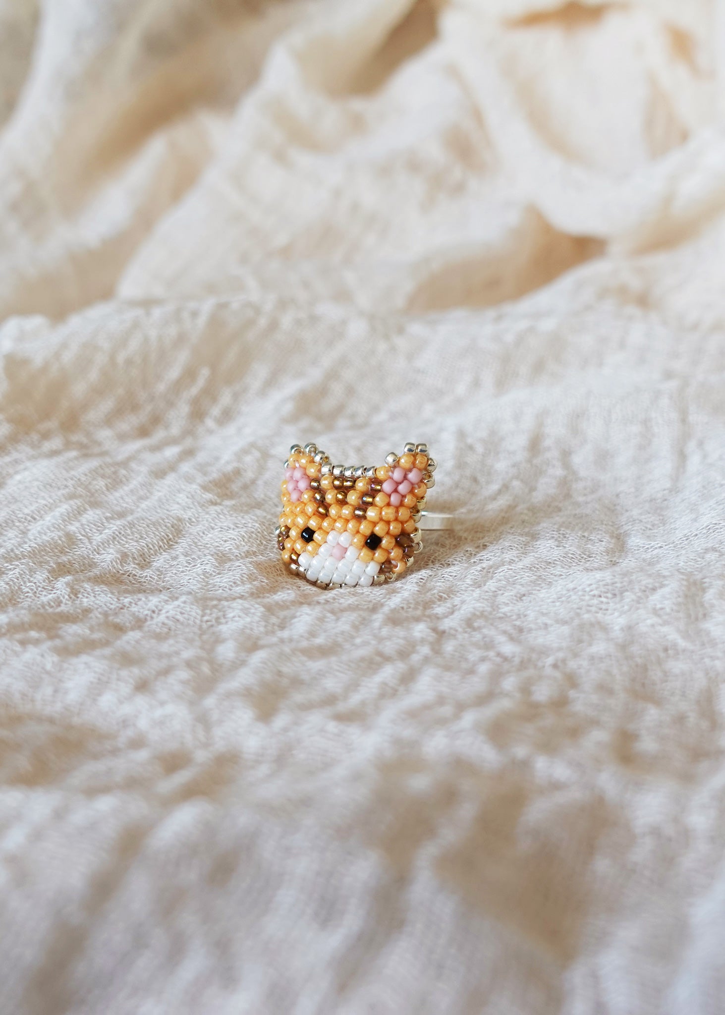 Tabby Cat Ring in Orange Right