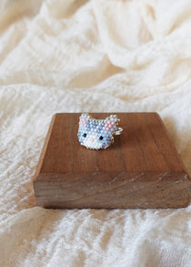 Tabby Cat Ring in Silver Display Right