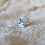 Tabby Cat Ring in Silver Right
