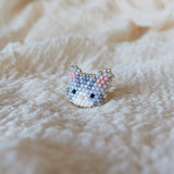 Tabby Cat Ring in Silver Right