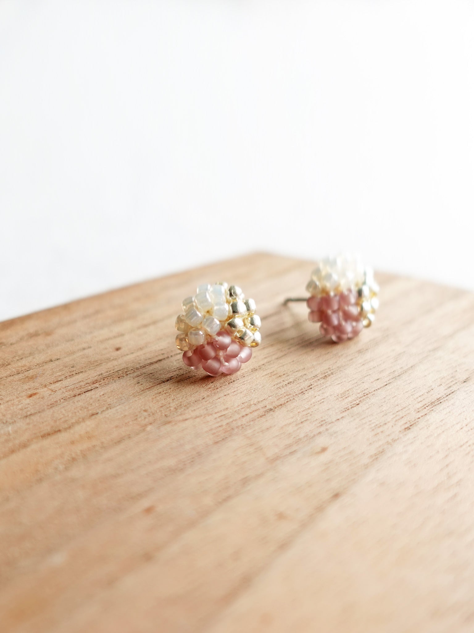 Trio Stud Earrings in Mauve Purple Display