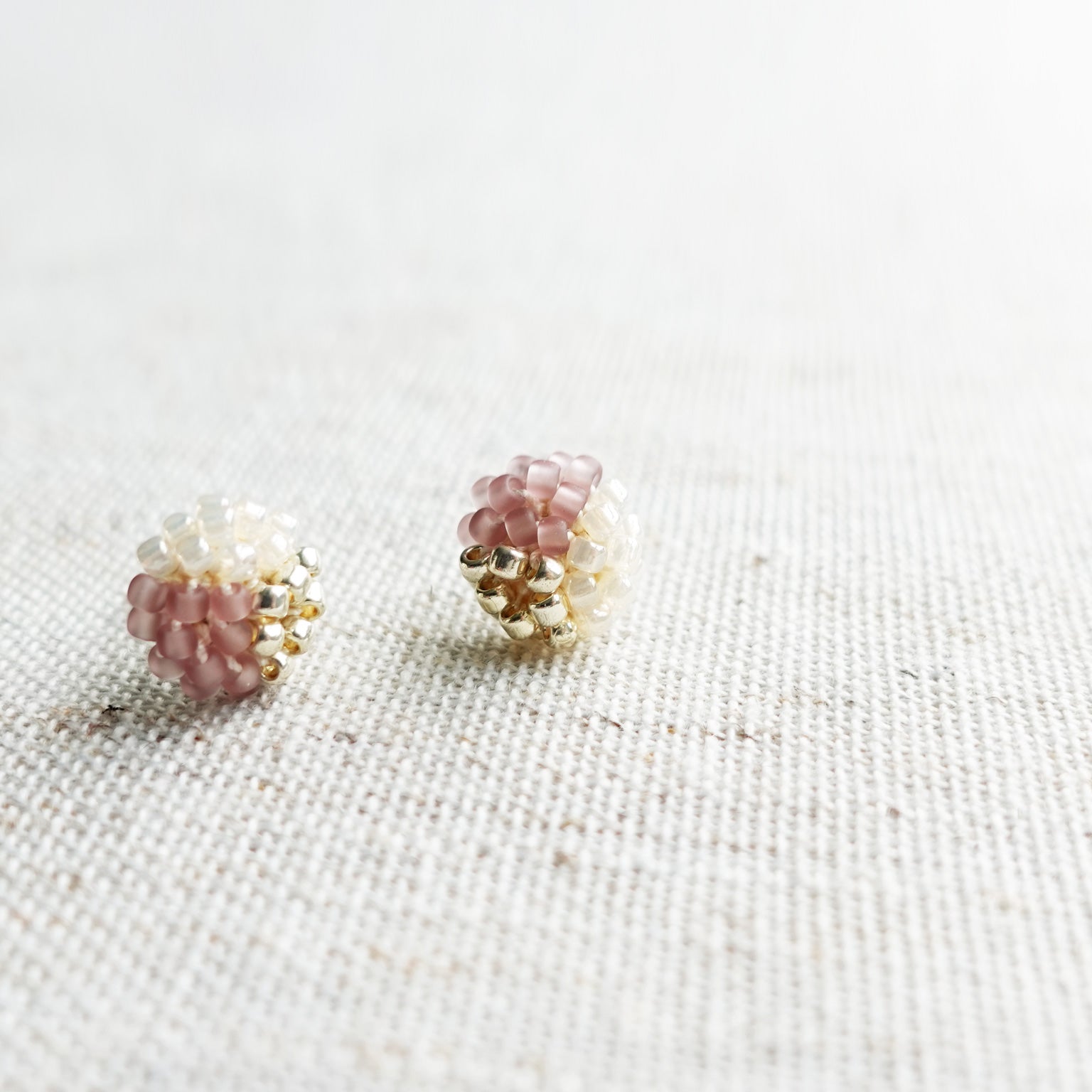 Trio Stud Earrings in Mauve Purple Front