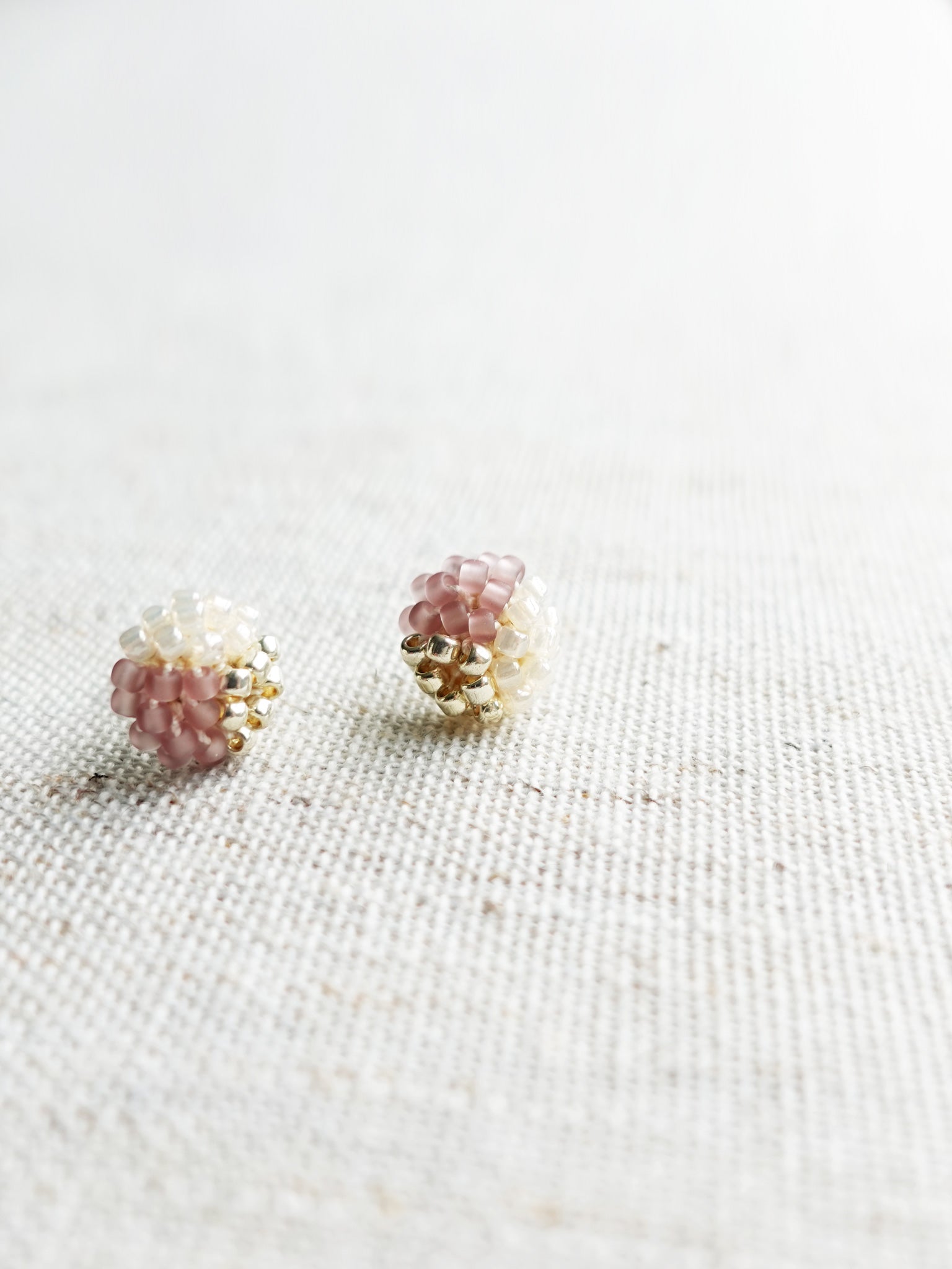 Trio Stud Earrings in Mauve Purple Front