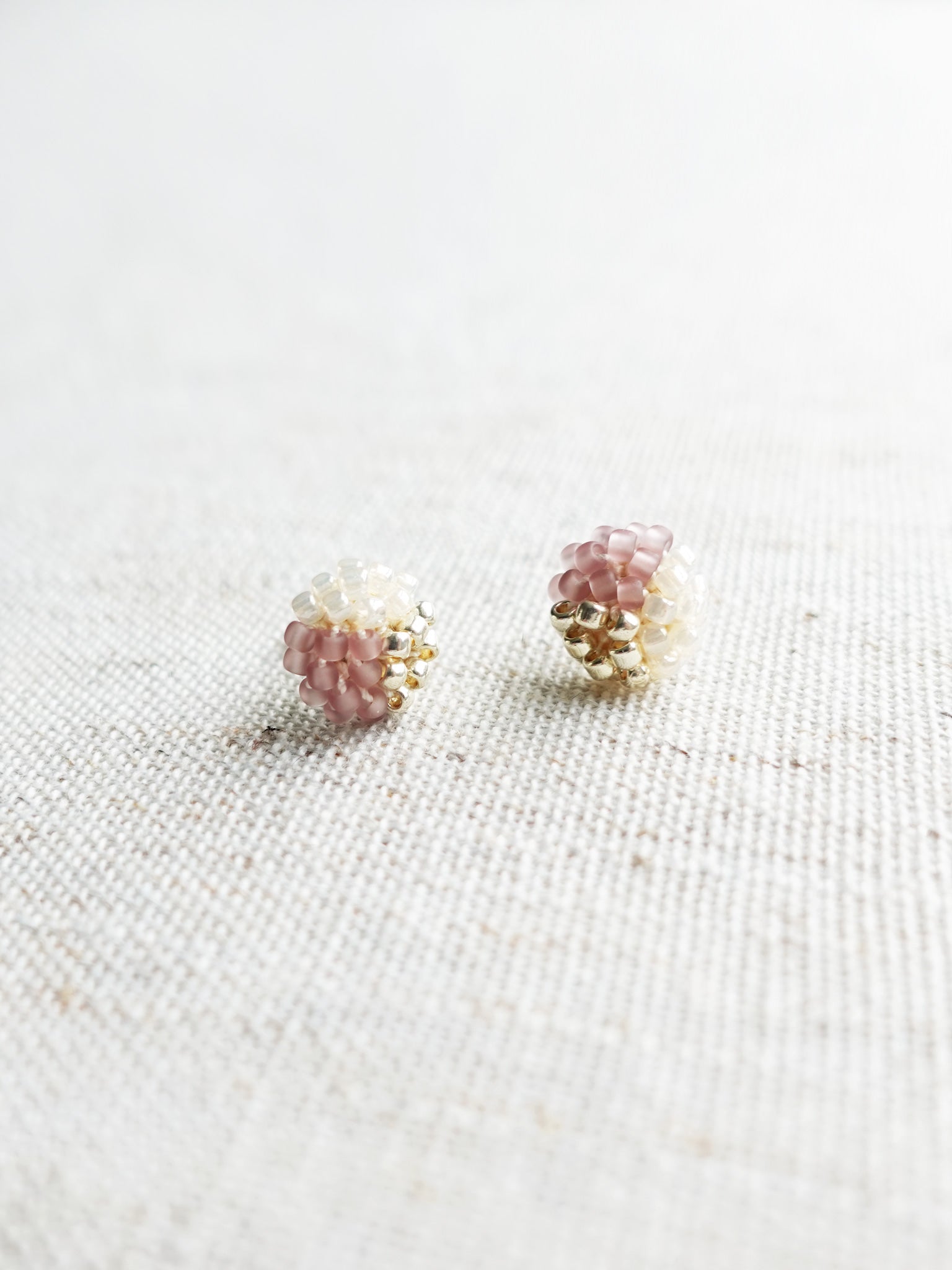 Trio Stud Earrings in Mauve Purple Right