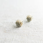 Trio Stud Earrings in Smoke Grey Left