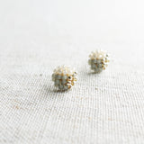 Trio Stud Earrings in Smoke Grey Left