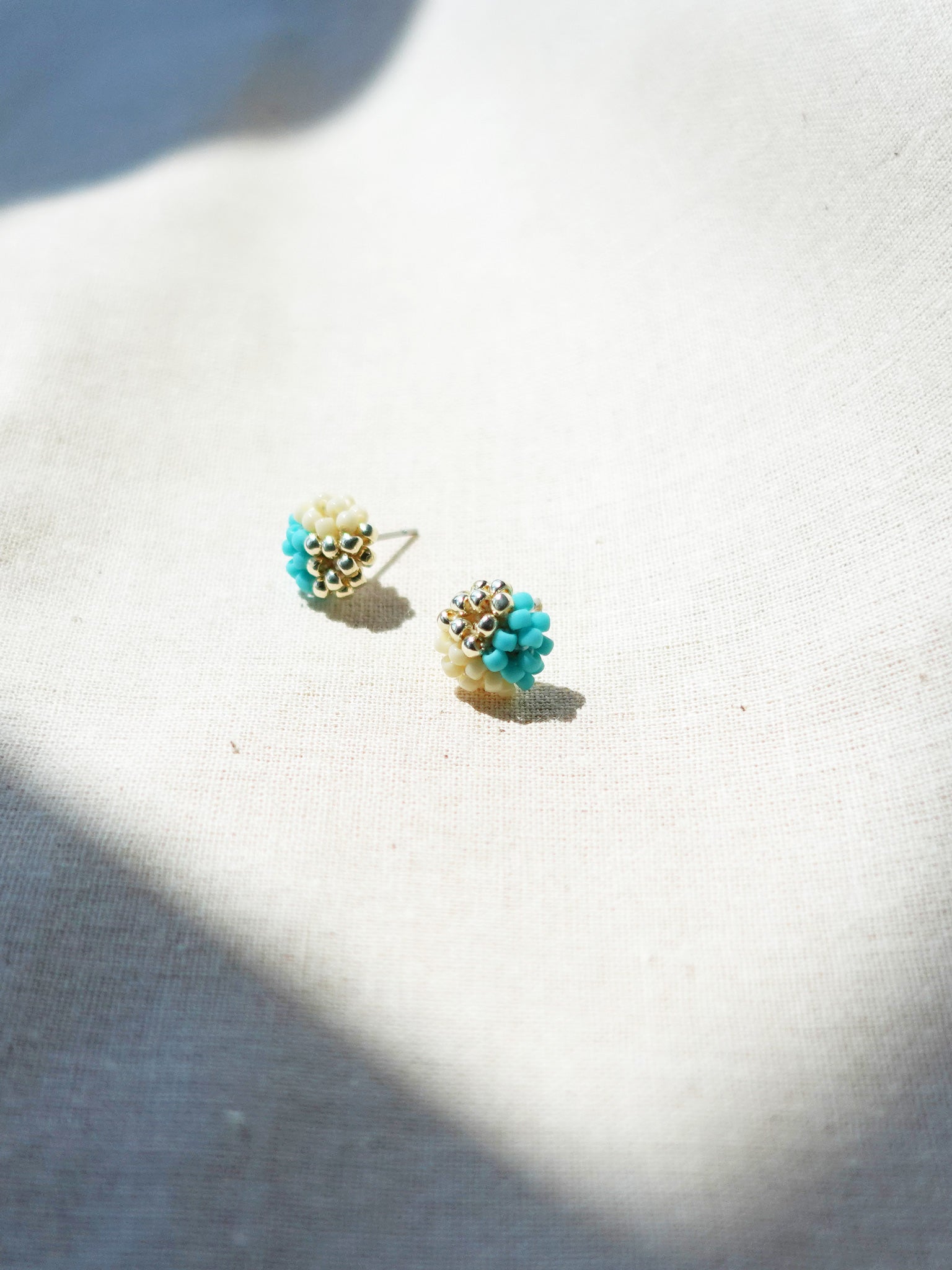 Trio Stud Earrings in Turquoise Front