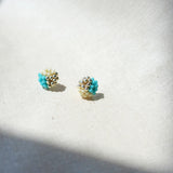 Trio Stud Earrings in Turquoise Right