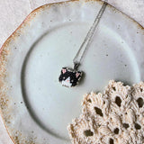 Tuxedo cat necklace in stainless steel