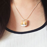 Welsh Corgi Necklace Model Close