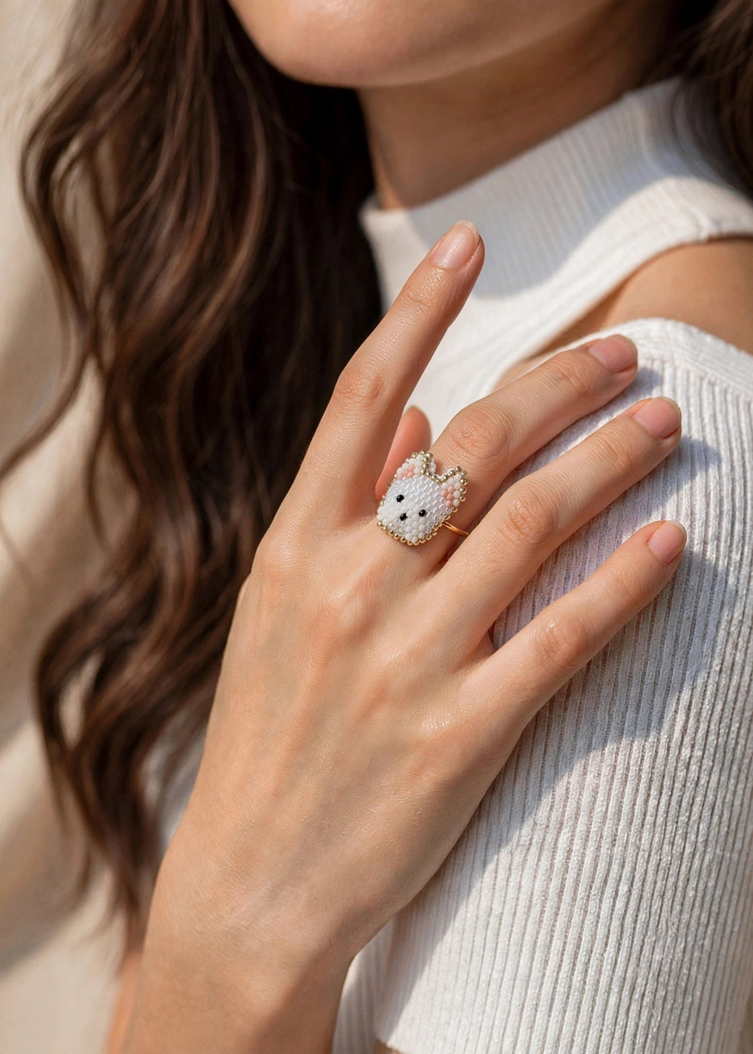 West highland terrier ring on model